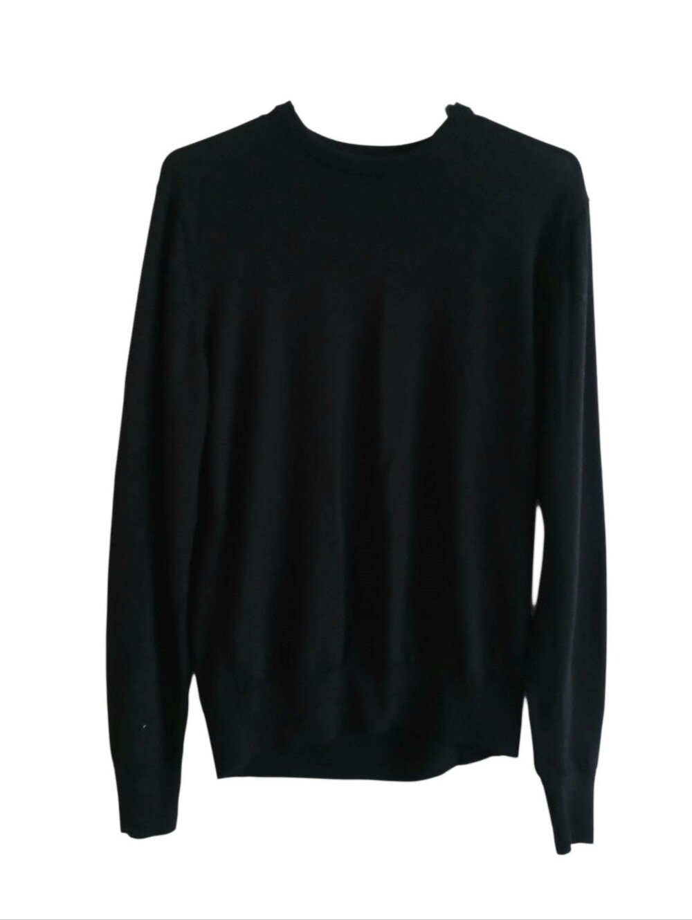 Uniqlo 100% Wool Crewneck Sweater Women's S Black Minimalist Relaxed Fit Luxury